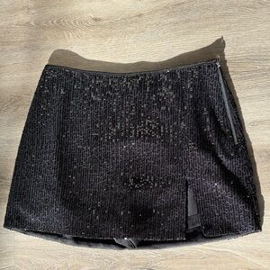 Cotton Candy Black Sequin Mini Skort